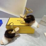 Fendi Women FF First White Mink High-Heeled Slingbacks 9.5 cm Heel - Image 9