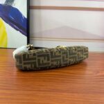 Fendi Women FF O’Lock Swing Dove Gray Tapestry Fabric Pouch - immagine 6