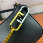 Fendi Women FF O’Lock Swing Mint Black Leather Pouch - Image 8