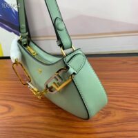 Fendi Women FF O’Lock Swing Mint Green Leather Pouch (20)