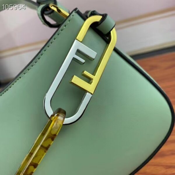 Fendi Women FF O’Lock Swing Mint Green Leather Pouch (17)