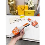 Fendi Women FF Signature Canvas Brown Leather Slides 1 Cm Heel - immagine 7