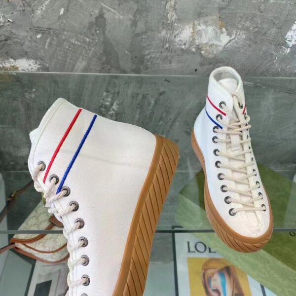 Gucci GG Unisex Interlocking G High-Top Sneaker Beige Organic Cotton (1)