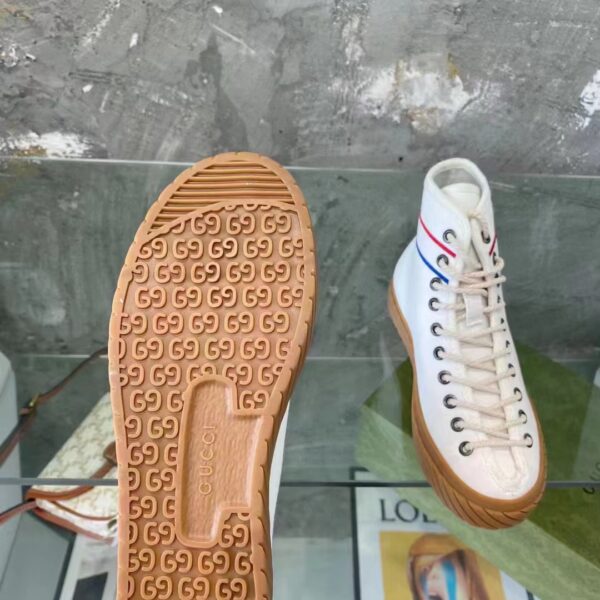 Gucci GG Unisex Interlocking G High-Top Sneaker Beige Organic Cotton (10)