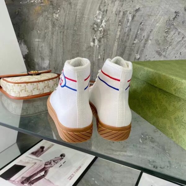 Gucci GG Unisex Interlocking G High-Top Sneaker Beige Organic Cotton (2)