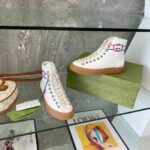 Gucci GG Unisex Interlocking G High-Top Sneaker Beige Organic Cotton - immagine 7