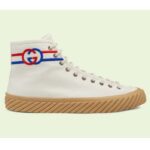 Gucci GG Unisex Interlocking G High-Top Sneaker Beige Cotone Biologico