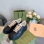 Gucci Unisex Ace GG Embossed Sneaker Black GG Embossed Leather Rubber Sole - Image 8
