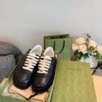 Gucci Unisex Ace GG Embossed Sneaker Black GG Embossed Leather Rubber Sole - Image 7