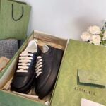 Gucci Unisex Ace GG Embossed Sneaker Black GG Embossed Leather Rubber Sole - Image 9