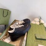 Gucci Unisex Ace GG Embossed Sneaker Black GG Embossed Leather Rubber Sole - Image 5