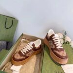 Gucci Unisex Ace Sneaker Beige Ebony Orignal GG Canvas Lace-Up Rubber Flat - Imagen 7