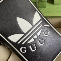 Gucci Unisex Adidas x Gucci Mini Top Handle Bag Black Leather GG Trefoil Print (6)
