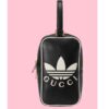 Gucci Unisex Adidas x Gucci Mini Top Handle Bag Black Leather GG Trefoil Print