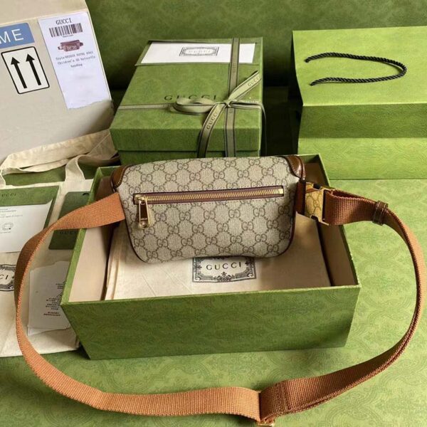 Gucci Unisex Belt bag Interlocking G Beige Ebony GG Supreme Canvas (7)