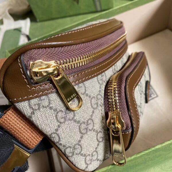 Gucci Unisex Belt bag Interlocking G Beige Ebony GG Supreme Canvas (9)
