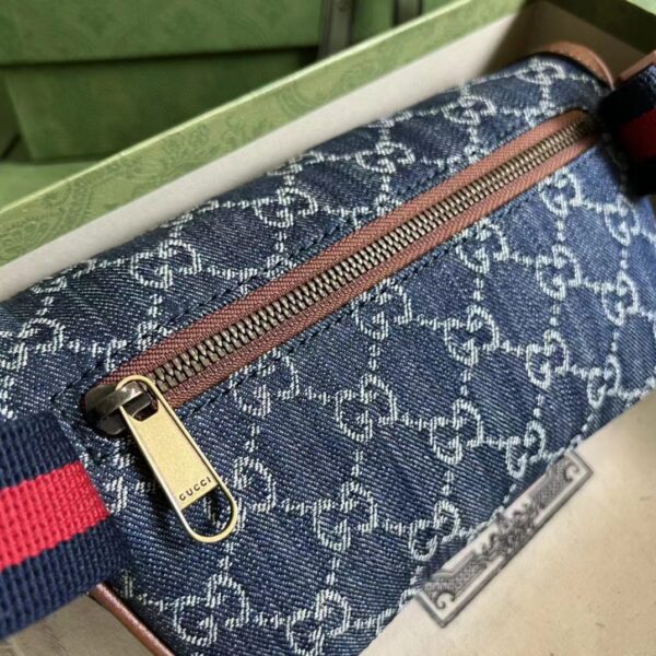 Gucci Unisex Belt bag Interlocking G Blue Ivory GG Denim Jacquard (1)
