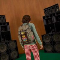 Gucci Unisex Cat Print Skateboard Backpack Beige Ebony GG Supreme Canvas (10)