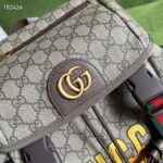 Gucci Unisex Cat Print Skateboard Backpack Beige Ebony GG Supreme Canvas - Bild 7