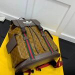 Gucci Unisex GG Adidas x Gucci Backpack Beige Brown GG Crystal Canvas Trefoil Print - Image 4