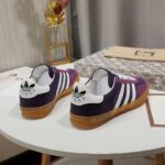 Gucci Unisex GG Adidas x Gucci Gazelle Sneaker Burgundy Velvet Suede Duchesse Demetra - immagine 6