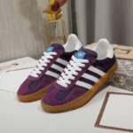 Gucci Unisex GG Adidas x Gucci Gazelle Sneaker Burgundy Velvet Suede Duchesse Demetra - immagine 3