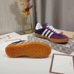 Gucci Unisex GG Adidas x Gucci Gazelle Sneaker Burgundy Velvet Suede Duchesse Demetra - immagine 7