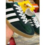 Gucci Unisex GG Adidas x Gucci Gazelle Sneaker Green Suede White Demetra Trefoil - immagine 9