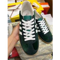 Gucci Unisex GG Adidas x Gucci Gazelle Sneaker Green Suede White Demetra Trefoil (4)