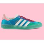 Zapatillas unisex Gucci GG Adidas x Gucci Gazelle de seda azul claro Duchesse Demetra