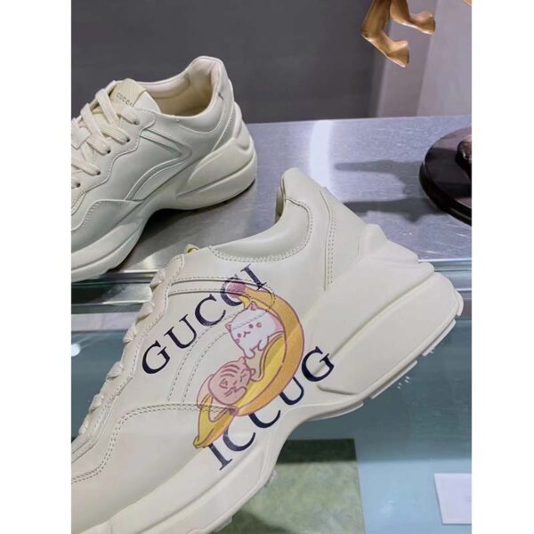 Gucci Unisex GG Bananya Rhyton Sneaker Ivory Demetra Rubber Sole 5 Cm Heel (1)