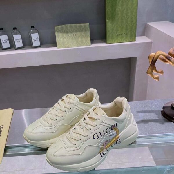 Gucci Unisex GG Bananya Rhyton Sneaker Ivory Demetra Rubber Sole 5 Cm Heel (2)