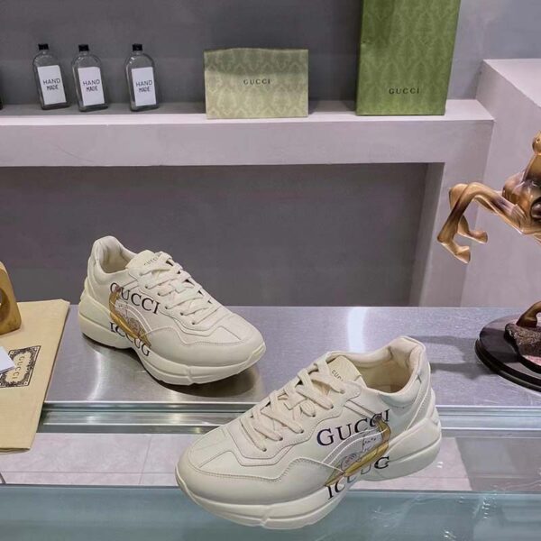 Gucci Unisex GG Bananya Rhyton Sneaker Ivory Demetra Rubber Sole 5 Cm Heel (4)