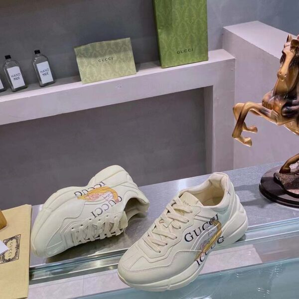 Gucci Unisex GG Bananya Rhyton Sneaker Ivory Demetra Rubber Sole 5 Cm Heel (7)