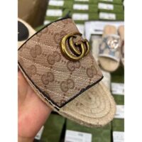 Gucci Unisex GG Matelassé Canvas Espadrille Sandal Beige Ebony 2 Cm Heel (2)