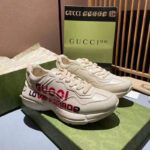 Gucci Unisex GG Rhyton Love Parade Sneaker Ivory Leather Rubber Sole Low Heel – Image 2