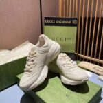 Gucci Unisex GG Rhyton Love Parade Sneaker Ivory Leather Rubber Sole Low Heel – Image 4