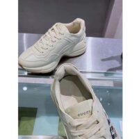 Gucci Unisex GG Rhyton Sneaker ’25’ Ivory Demetra Rubber Sole 5 Cm Heel (8)