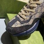 Gucci Unisex GG Rhyton Sneaker Beige Blue GG Supreme Canvas 5 Cm Heel - Image 9