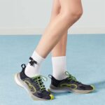 Gucci Unisex GG Run Sneaker Black Lime Technical Knit Fabric Rubber Interlocking G - Image 11