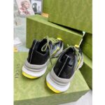 Gucci Unisex GG Run Sneaker Black Lime Technical Knit Fabric Rubber Interlocking G - Image 5
