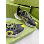 Gucci Unisex GG Run Sneaker Black Lime Technical Knit Fabric Rubber Interlocking G - Image 10