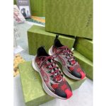 Gucci Unisex GG Run Sneaker Black Red Technical Knit Fabric Rubber Interlocking G - Image 3