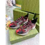 Gucci Unisex GG Run Sneaker Black Red Technical Knit Fabric Rubber Interlocking G - Image 5