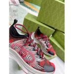 Gucci Unisex GG Run Sneaker Black Red Technical Knit Fabric Rubber Interlocking G - Image 4
