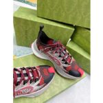 Gucci Unisex GG Run Sneaker Black Red Technical Knit Fabric Rubber Interlocking G - Image 8