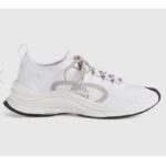 Gucci Unisex GG Run Sneaker White Technical Knit Fabric Rubber Interlocking G