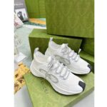 Gucci Unisex GG Run Sneaker White Technical Knit Fabric Rubber Interlocking G - Image 3