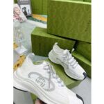 Gucci Unisex GG Run Sneaker White Technical Knit Fabric Rubber Interlocking G - Image 5