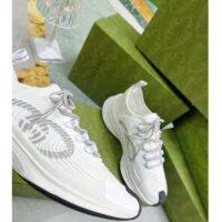 Gucci Unisex GG Run Sneaker White Technical Knit Fabric Rubber Interlocking G (10)